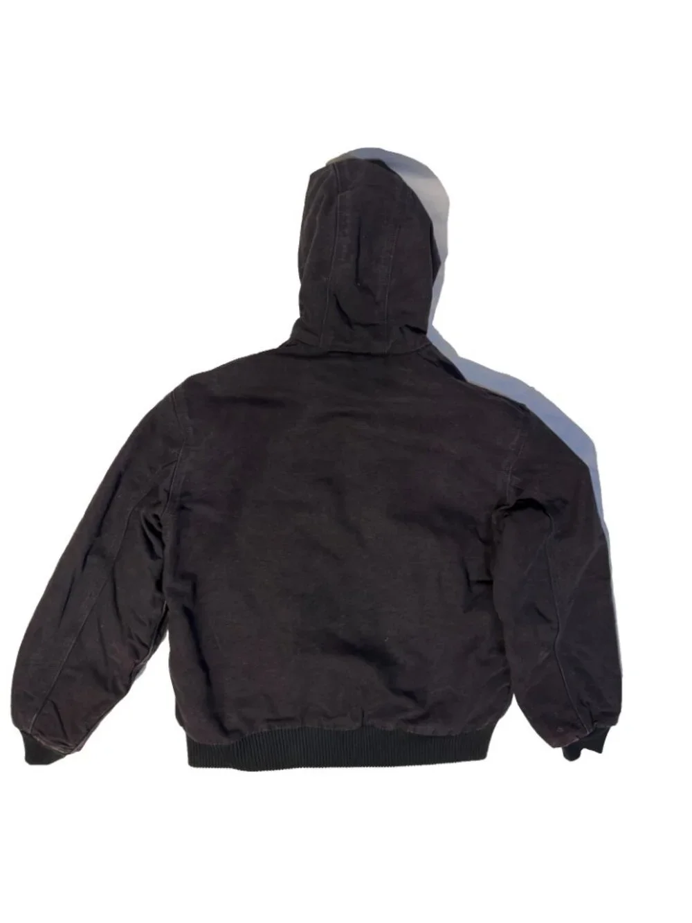 Carhartt Active Jacket Mens Medium Black Good Loose Fit OJ0140 Canvas Hooded